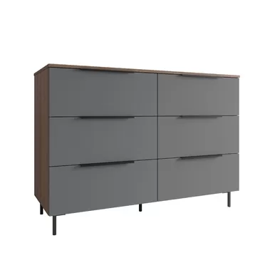 Комод Роза 1300 (Ройс) - Орех Франклин/Графит Скин (ДСВ Мебель)