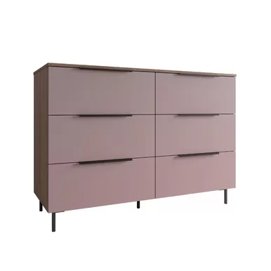 Комод Роза 1300 (Ройс) - Орех Франклин/Пудра Скин (ДСВ Мебель)