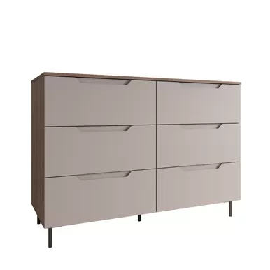 Комод Роза 1300 (Тренто) - Орех Франклин/Бежевый Софт (ДСВ Мебель)