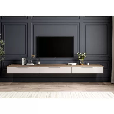 Тумбы Роза (Ройс) - Комплект 2 - Орех Франклин/Бежевый Скин (ДСВ Мебель)