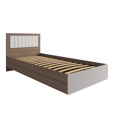 Кровать Роза 900 (Ройс) - Орех Франклин/Белый Скин (ДСВ Мебель)