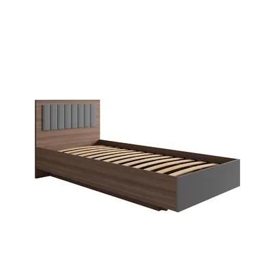 Кровать Роза 900 (Ройс) - Орех Франклин/Графит Скин (ДСВ Мебель)