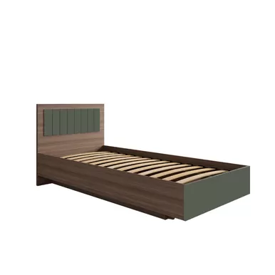 Кровать Роза 900 (Ройс) - Орех Франклин/Оливково-зеленый (ДСВ Мебель)