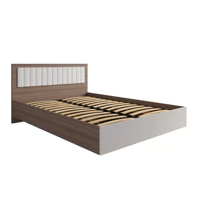 Кровать Роза 1400 (Ройс) - Орех Франклин/Белый Скин (ДСВ Мебель)