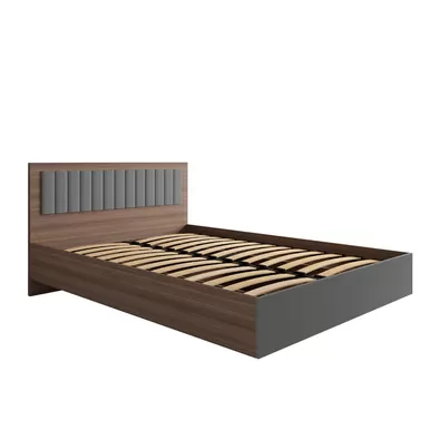 Кровать Роза 1400 (Ройс) - Орех Франклин/Графит Скин (ДСВ Мебель)