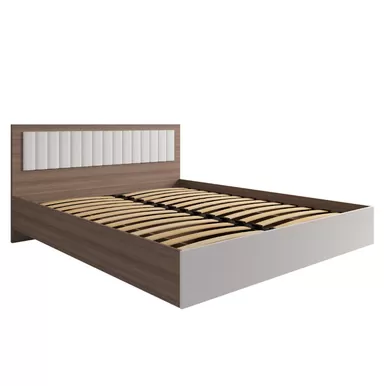 Кровать Роза 1600 (Ройс) - Орех Франклин/Белый Скин (ДСВ Мебель)