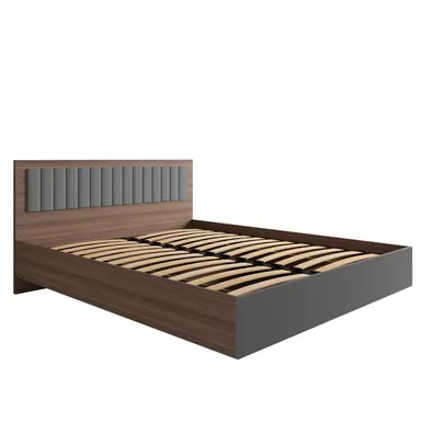 Кровать Роза 1600 (Ройс) - Орех Франклин/Графит Скин (ДСВ Мебель)