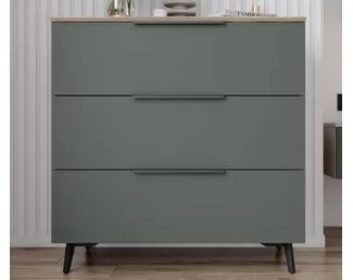 Комод Роза 900 (Ройс) - Орех Франклин/Оливково-зеленый (ДСВ Мебель)