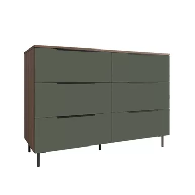 Комод Роза 1300 (Ройс) - Орех Франклин/Оливково-зеленый (ДСВ Мебель)