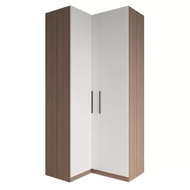 Шкаф угловой Роза 1100 (Ройс) - Наполнение 3 - Орех Франклин/Белый Софт (ДСВ Мебель)