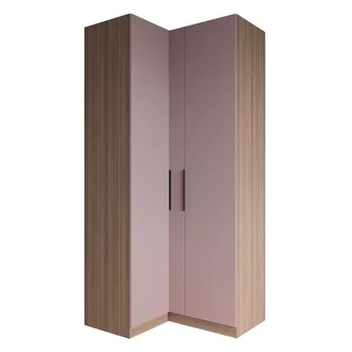 Шкаф угловой Роза 1100 (Ройс) - Наполнение 3 - Орех Франклин/Пудра Скин (ДСВ Мебель)