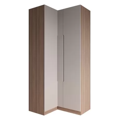 Шкаф угловой Роза 1100 (Тренто) - Базовая комплектация - Орех Франклин/Бежевый Скин (ДСВ Мебель)