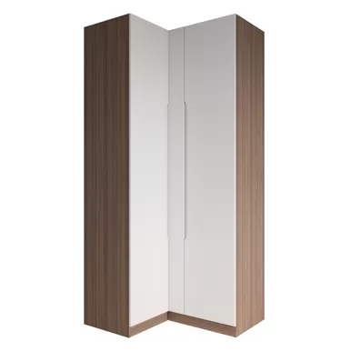 Шкаф угловой Роза 1100 (Тренто) - Базовая комплектация - Орех Франклин/Белый Скин (ДСВ Мебель)