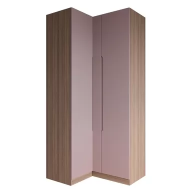 Шкаф угловой Роза 1100 (Тренто) - Наполнение 4 - Орех Франклин/Пудра Скин (ДСВ Мебель)