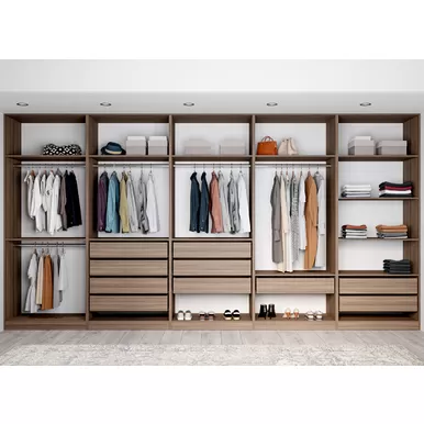 Гардеробная Роза - Комплект 1 - Орех Франклин (ДСВ Мебель)