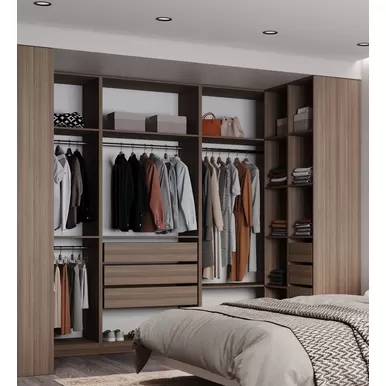 Гардеробная Роза - Комплект 3 - Орех Франклин (ДСВ Мебель)