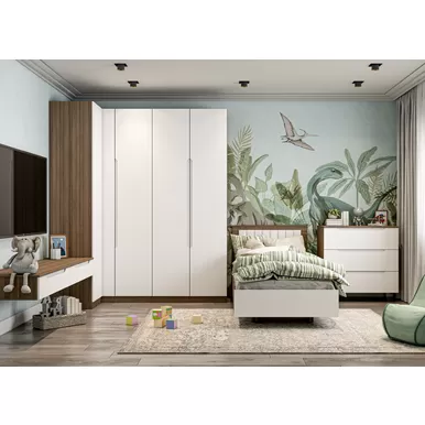 Детская Роза (Тренто) - Комплект 3 - Орех Франклин/Белый Софт (ДСВ Мебель)