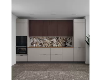 Кухня Альберо/Виано (Norma) 3.6м - Американский шоколад/Вижн (ДСВ Мебель)