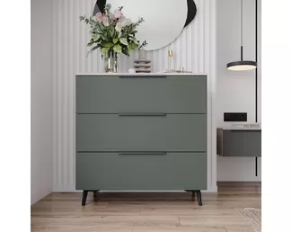 Комод Роза 900 (Ройс) - Бежевый/Оливково-зеленый (ДСВ Мебель)