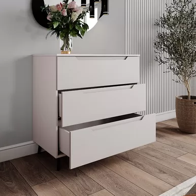 Комод Роза 900 (Тренто) - Бежевый/Бежевый Скин (ДСВ Мебель)