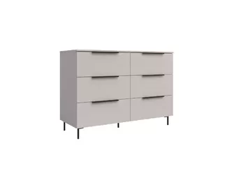 Комод Роза 1300 (Ройс) - Бежевый/Бежевый Скин (ДСВ Мебель)