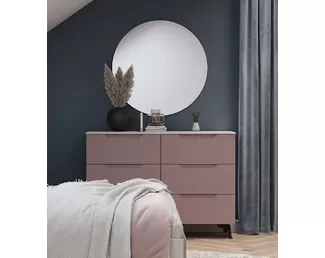 Комод Роза 1300 (Тренто) - Бежевый/Пудра Скин (ДСВ Мебель)