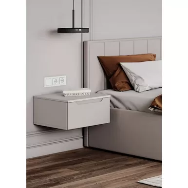 Тумба прикроватная Роза (Тренто) - Бежевый/Бежевый Софт (ДСВ Мебель)