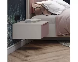 Тумба прикроватная Роза (Тренто) - Бежевый/Пудра Скин (ДСВ Мебель)