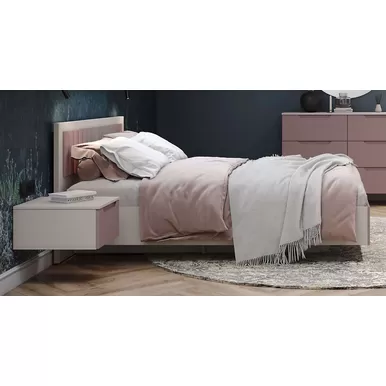 Кровать Роза 1600 (Ройс) - Бежевый/Пудра Скин (ДСВ Мебель)