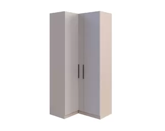 Шкаф угловой Роза 1100 (Ройс) - Базовая комплектация - Бежевый/Бежевый Софт (ДСВ Мебель)