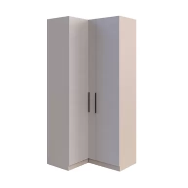 Шкаф угловой Роза 1100 (Ройс) - Базовая комплектация - Бежевый/Бежевый Софт (ДСВ Мебель)