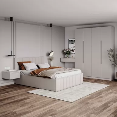 Спальня Роза (Тренто) - Комплект 11 - Бежевый/Бежевый Скин (ДСВ Мебель)