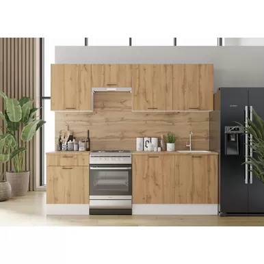 Кухонный гарнитур Paola 2.4м ЛДСП - Дуб Вотан (Горизонт)