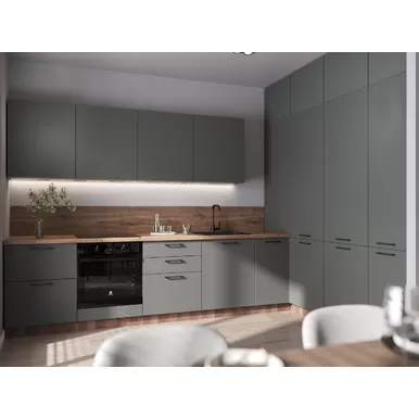 Кухня угловая Эстетик 3.4х2.2м - Тантра Грей (Сурская мебель)