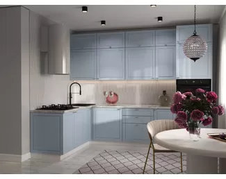 Кухня угловая Маноло 1.8х2.8м - Небесно-голубой (Сурская мебель)