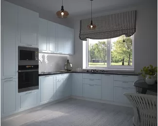 Кухня угловая Маноло 3.0х2.6м - Небесно-голубой (Сурская мебель)