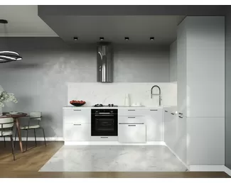 Кухня угловая Идеалиста Royal 2.8х2.4м - French Gray (Сурская мебель)