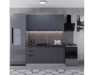 Кухонный гарнитур Фортуна 1.6м - Графит (ДСВ Мебель)