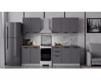 Кухонный гарнитур Фортуна 2.0м - Графит (ДСВ Мебель)