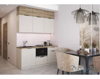 Кухонный гарнитур Бохо 1.8м ЛДСП - Кашемир/Дуб Крафт серый (МК Стиль)