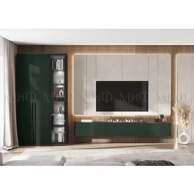 Модульная гостиная Норд (Комплект 1) - Графит/Изумруд (МИФ)