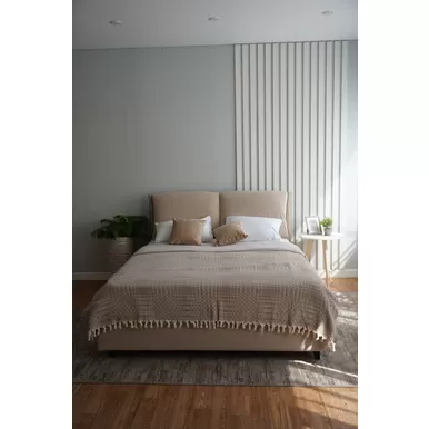 Кровать Венеция 1,6 - Велюр Бежевый Софт (ДСВ Мебель)