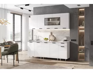 Кухонный гарнитур Рио NEW 2.0м ЛДСП - Белый глянец (МИФ)
