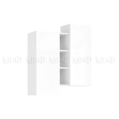 Шкаф подвесной комбинированный Норд - Белый/Белый глянец (МИФ)