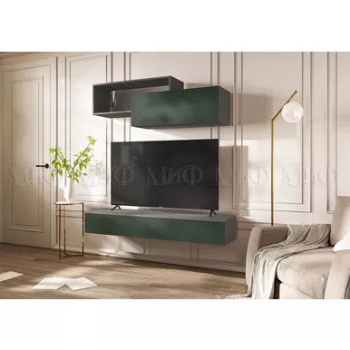 Модульная гостиная Норд (Комплект 1) - Графит/Изумруд