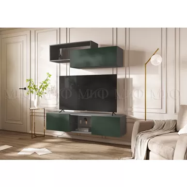 Модульная гостиная Норд (Комплект 2) - Графит/Изумруд (МИФ)