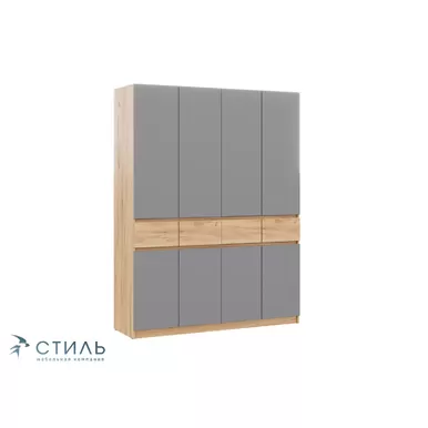 Шкаф Бостон Лайт ШК-004 (4-ств.) - Дуб Крафт золотой/Серый Шифер (МК Стиль)