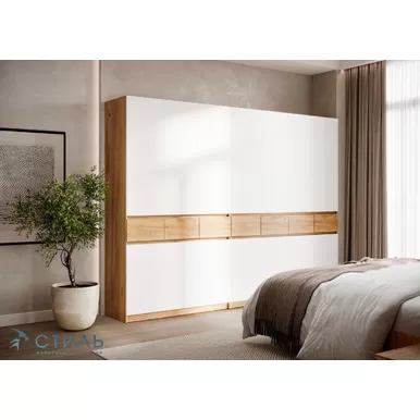 Модульные шкафы Бостон Лайт (Комплект 1) - Дуб Крафт золотой/Белый гладкий (МК Стиль)