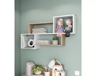 Полка навесная Лайт NEW - Белый/Дуб Сонома (Горизонт)