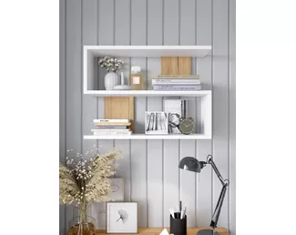 Полка навесная Асти 1 - Белый/Дуб Крафт золотой (Горизонт)